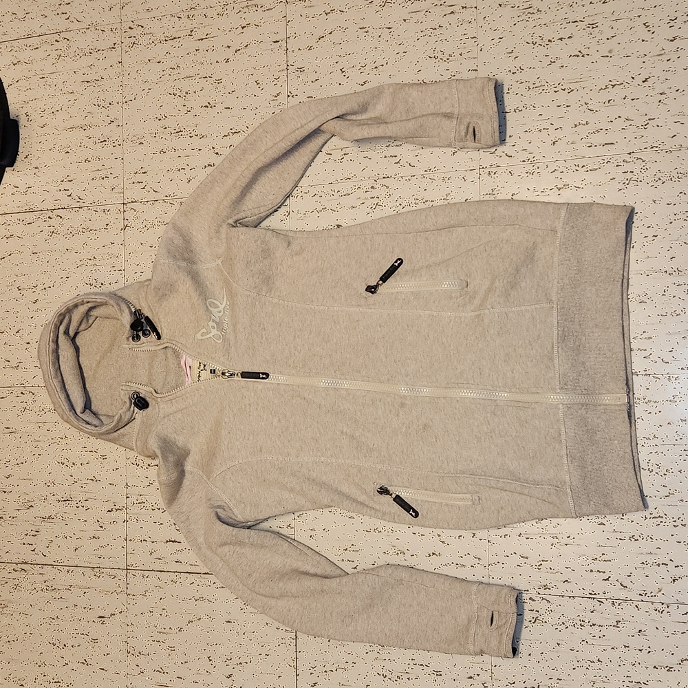 Triple Five Soul Grey Slim Fit Oversized Full Zip Hoodie Sweater Vintage Y2K